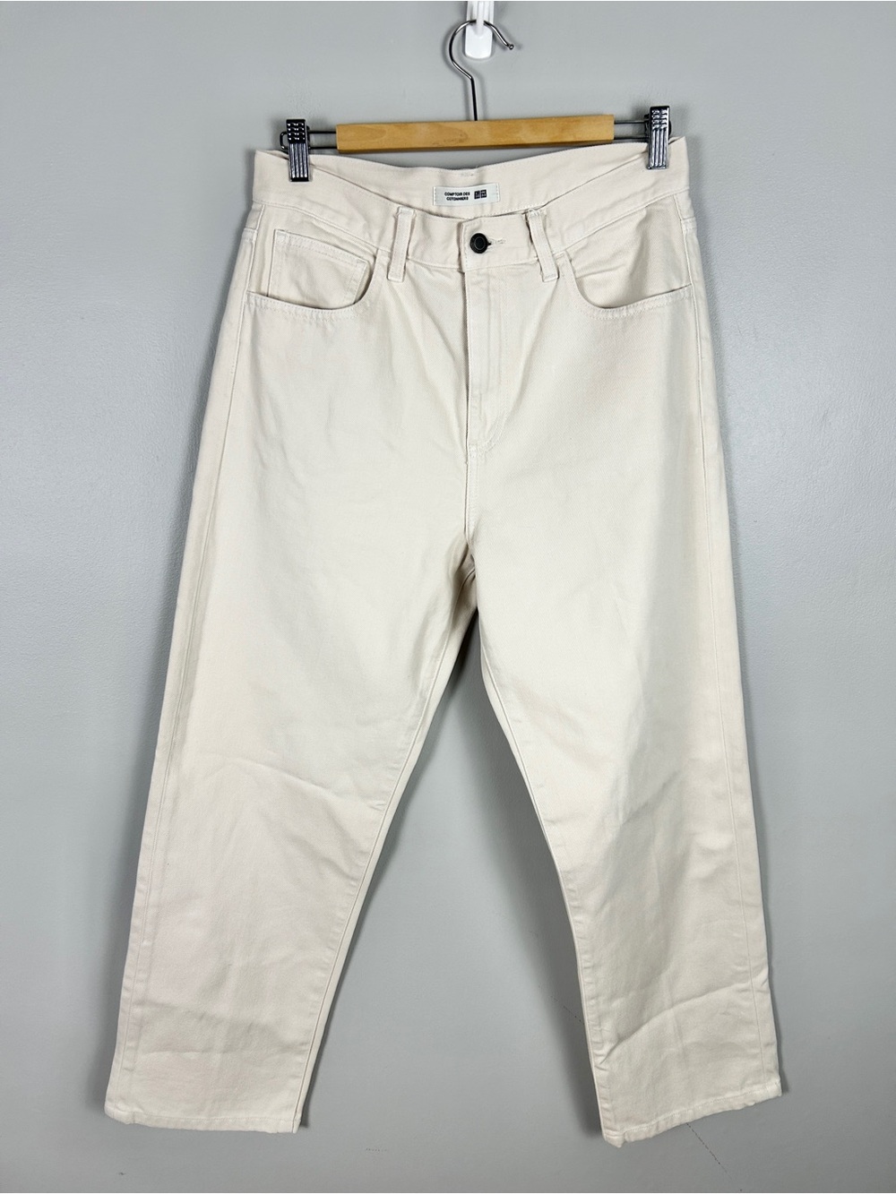 UNIQLO Comptoire Des Cotonniers Cream Straight Leg Jeans Size 29 Cotton Coastal